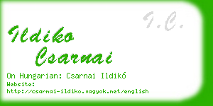 ildiko csarnai business card